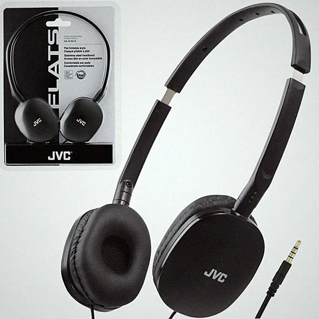 JVC HAS160B FLATS leichte Kopfhörer mit Kopfbügel (schwarz)
