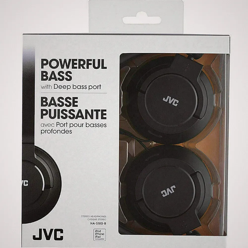 JVC HAS180 The Amazing On-Ear Kopfhörer, SCHWARZ kraftvoller Bass
