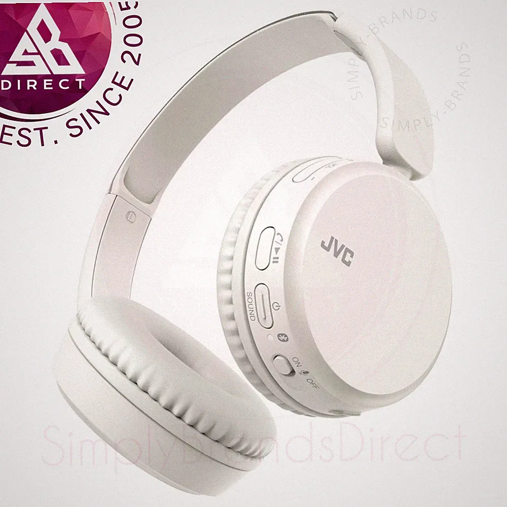 JVC HAS36W-W Leistungsstarker Deep Bass Wireless Bluetooth On Ear Kopfhörer│Leicht