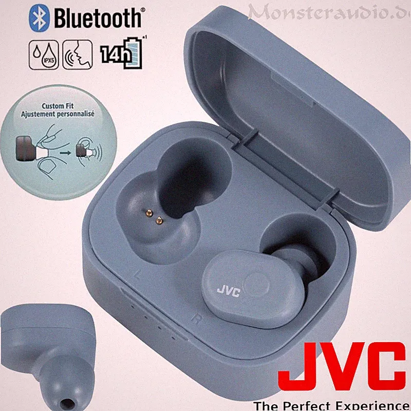 JVC in ear Kopfhörer Bluetooth Ladebox Sport wireless kabellos HA-A10T grau