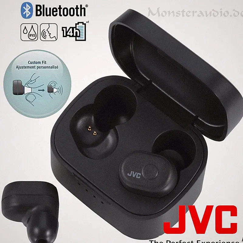 JVC in ear Kopfhörer Bluetooth Ladebox Sport wireless kabellos HA-A10T schwarz