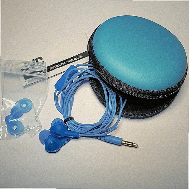 JVC In Ear Kopfhörer Headset Headphone toller Bass Beats Blau in PU Hardcase