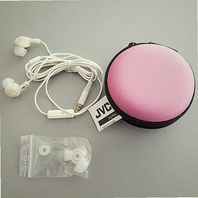 JVC In Ear Kopfhörer Weiss Headset Headphone toller Bass Beats PU Hardcase Rosa