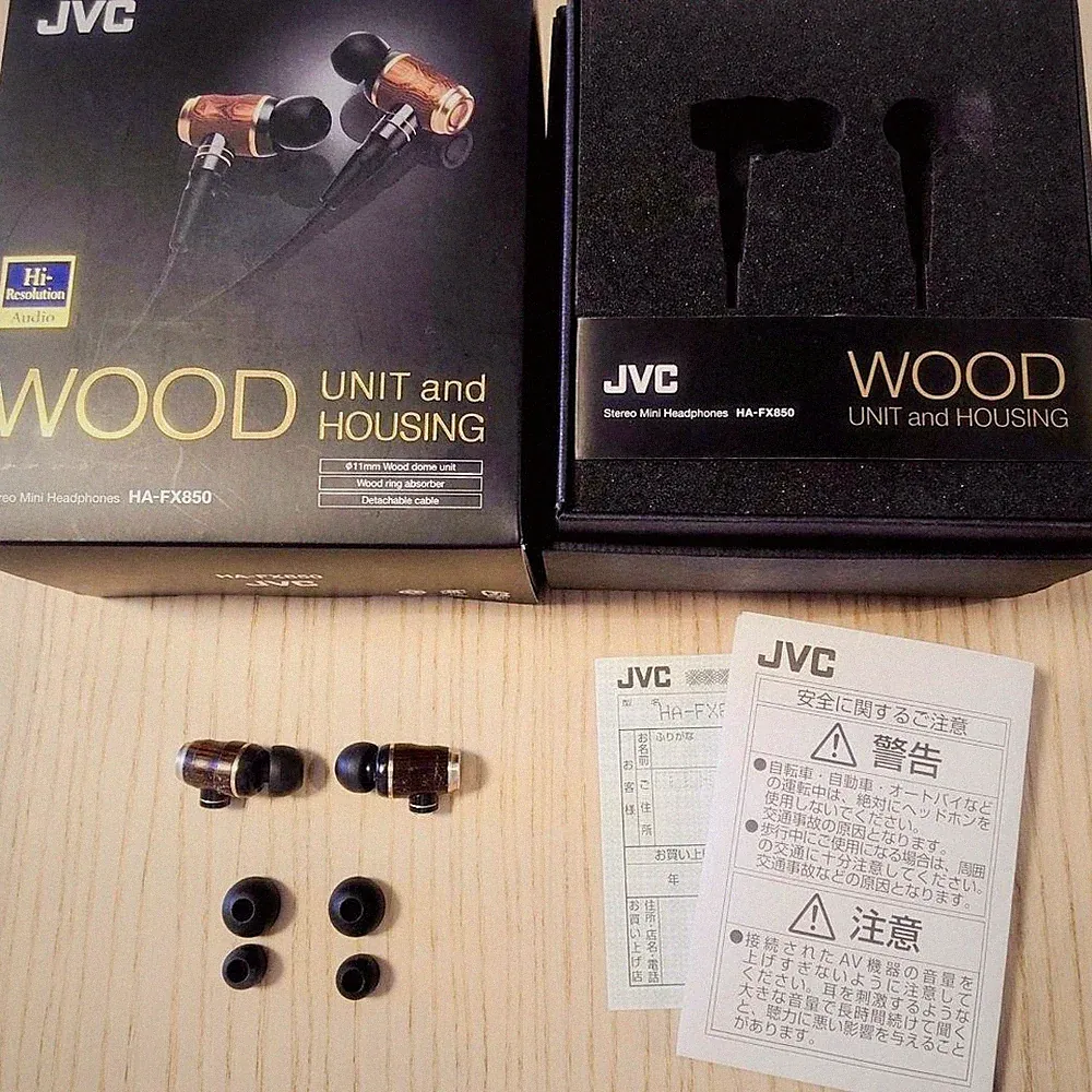 JVC Kenwood HA-FX850 Holz Stereo In-Ear Kopfhörer mit BOX gebraucht aus Japan