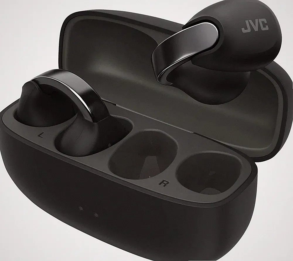 JVC Kopfhörer Tiefschwarz HA-NP1T Bluetooth Open-Ear Kopfhörer Schwarz