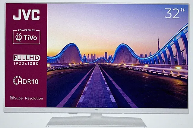 JVC Smart TV 32 Zoll LED TV 32 Zoll Fernseher WLAN Full HD Triple Tuner HDR Weiß