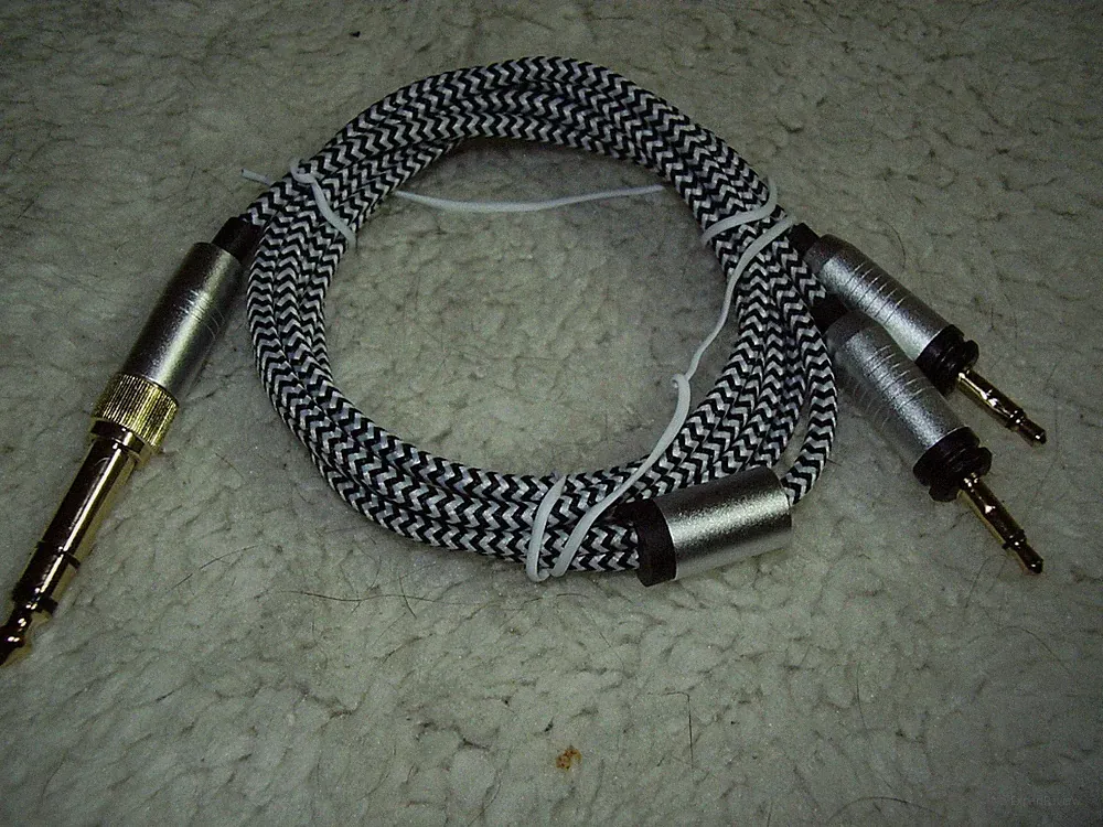 Kabel Y für HighEnd Kopfhörer Denon AD 72 HD u.a. NEU Klinke mit Adapter 6,3/3,5