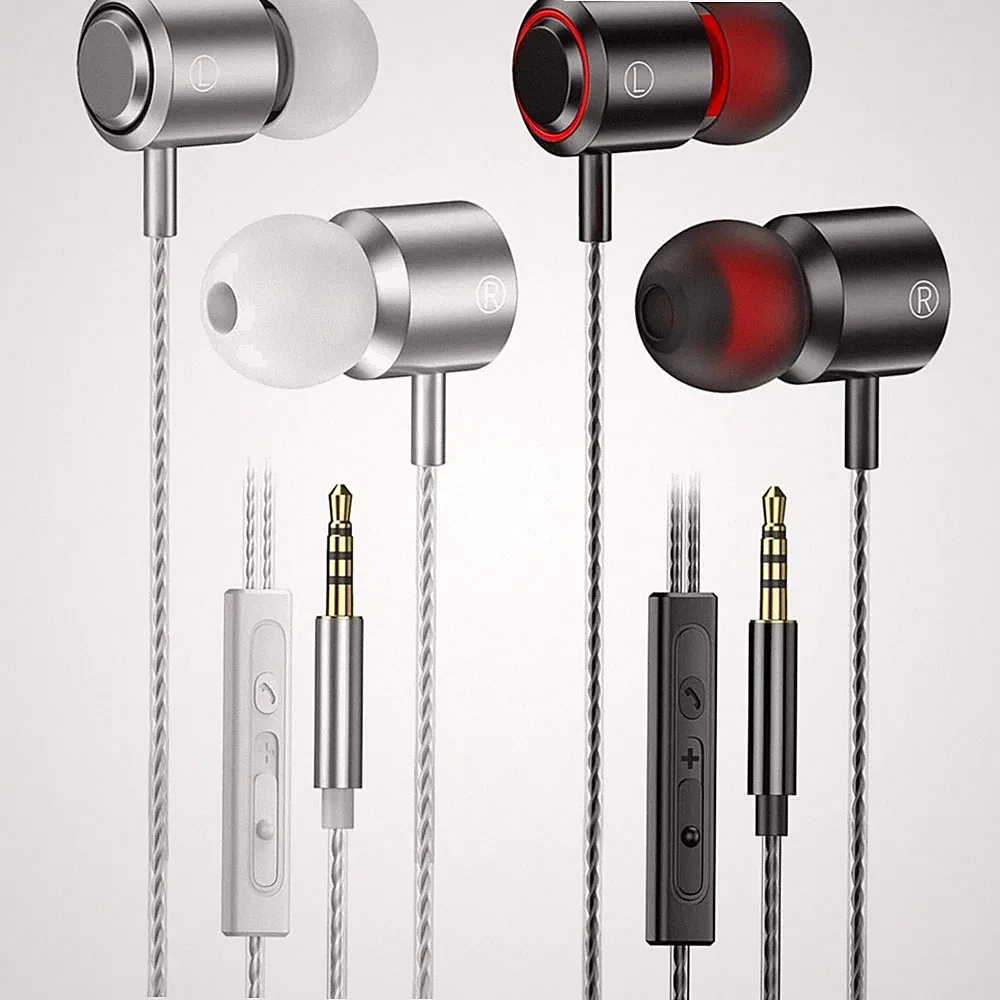 Kabelgebunden In-Ear Kopfhörer 2er Pack mit Mikrofon Lautstärkeregler Stereo