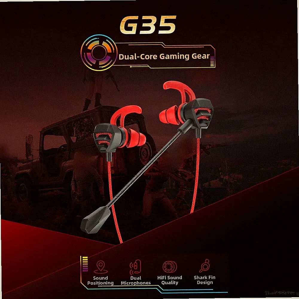 Kabelgebundene Gaming In-Ear Kopfhörer 130cm Kabel 20Hz-20kHz Reichweite Nylon