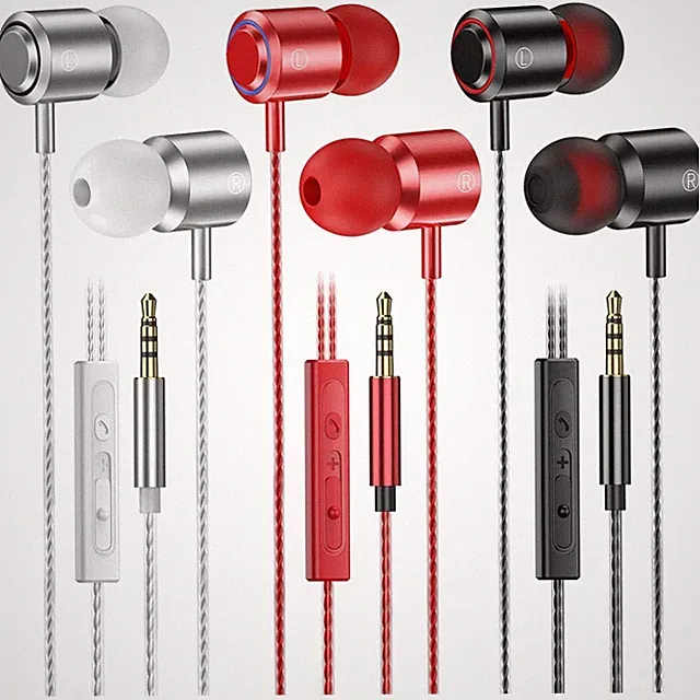 Kabelgebundene In Ear Kopfhörer 3er Set Mikrofon Lautstärkeregler Stereo