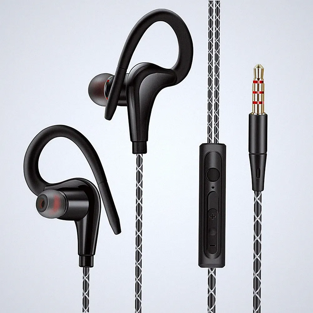 Kabelgebundene In-Ear-Sport-Hifi-Kopfhörer-Ohrhörer-Ohrbügel 3.5 mm mit MIC