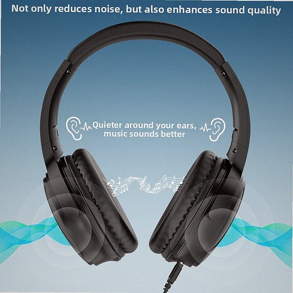 Kabelgebundene Kopfhörer 3,5 mm faltbar leicht für hifi Sound mit Mikrofon f