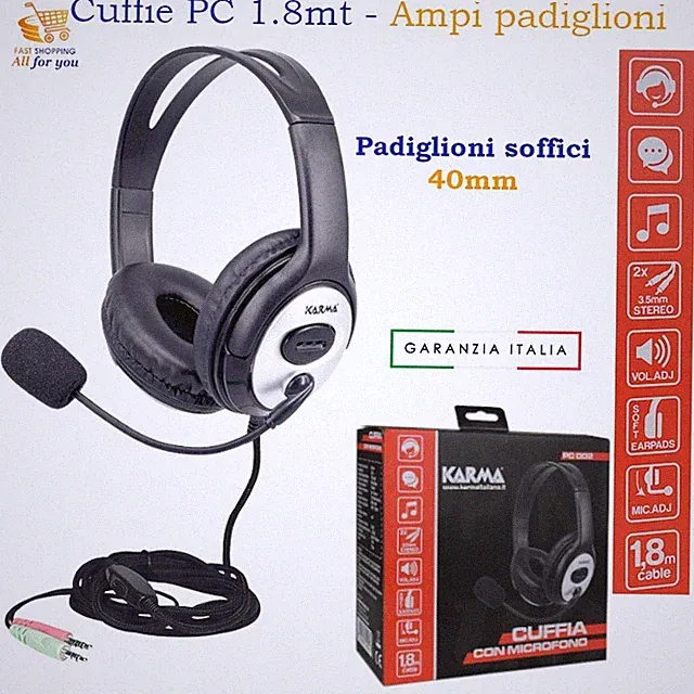 Kabelgebundene Kopfhörer Headset Mikrofon für PC Over Ear Jack 3,5 Audio Musik Stereo