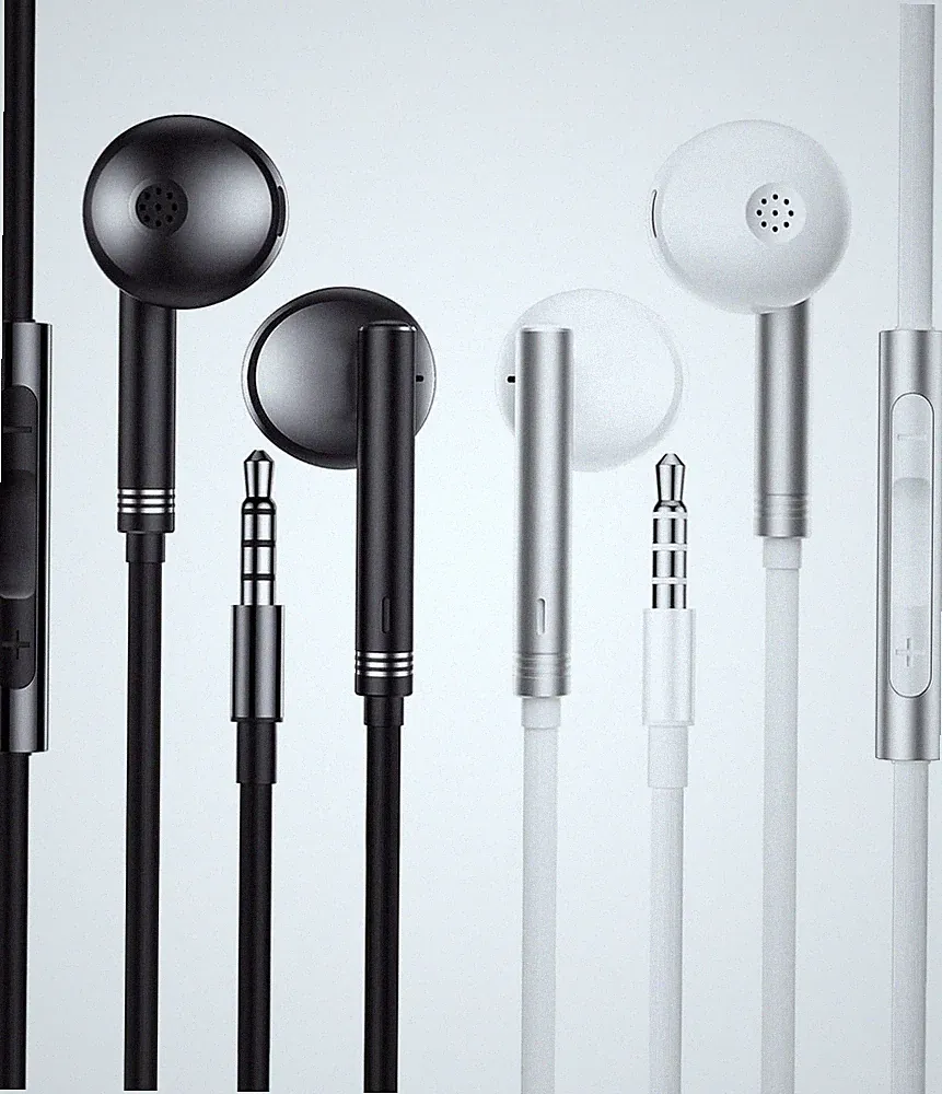 Kabelgebundene Kopfhörer In-Ear mit Mikrofon 3,5mm Klinkenstecker 2 Stück