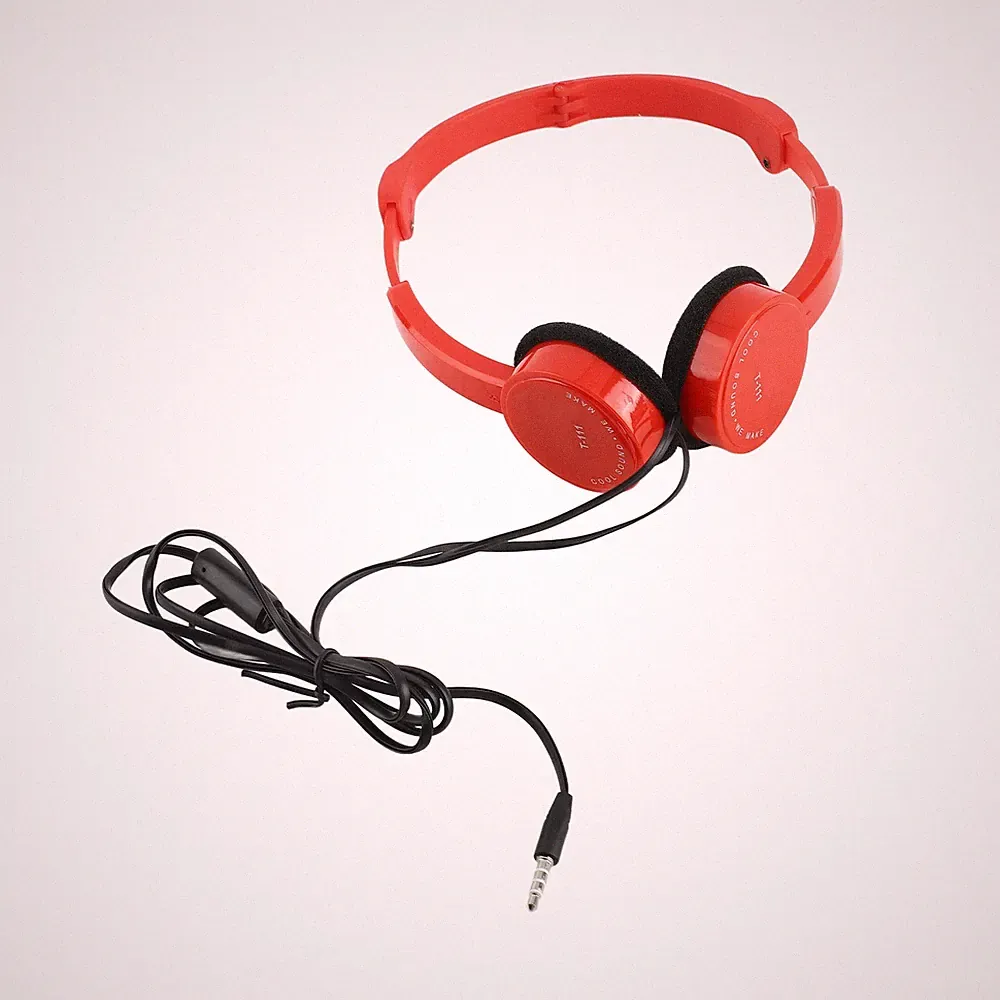 Kabelgebundene Over-Ear-Kopfhörer Mit 3 5-mm-Klinkenstecker Faltbar Rot