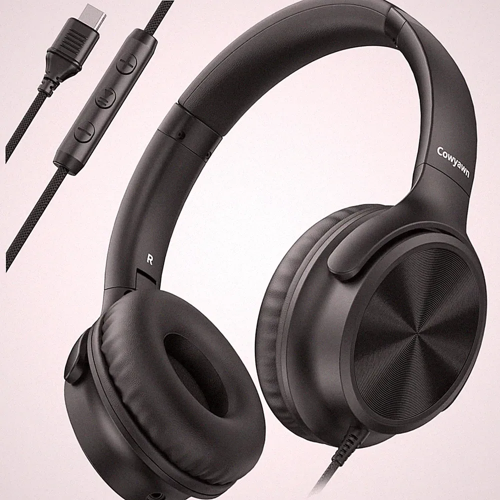Kabelgebundene USB-C Kopfhörer, Over-Ear, Mikrofon, Lautstärkeregler, HD-Stereo