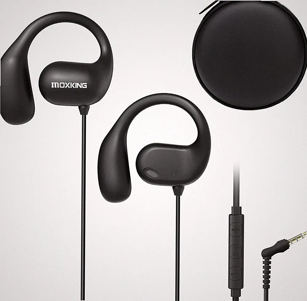 Kabelgebundener Open-Ear-Kopfhörer mit Mikrofon, 3,5-mm-Klinke & Ohrbügel