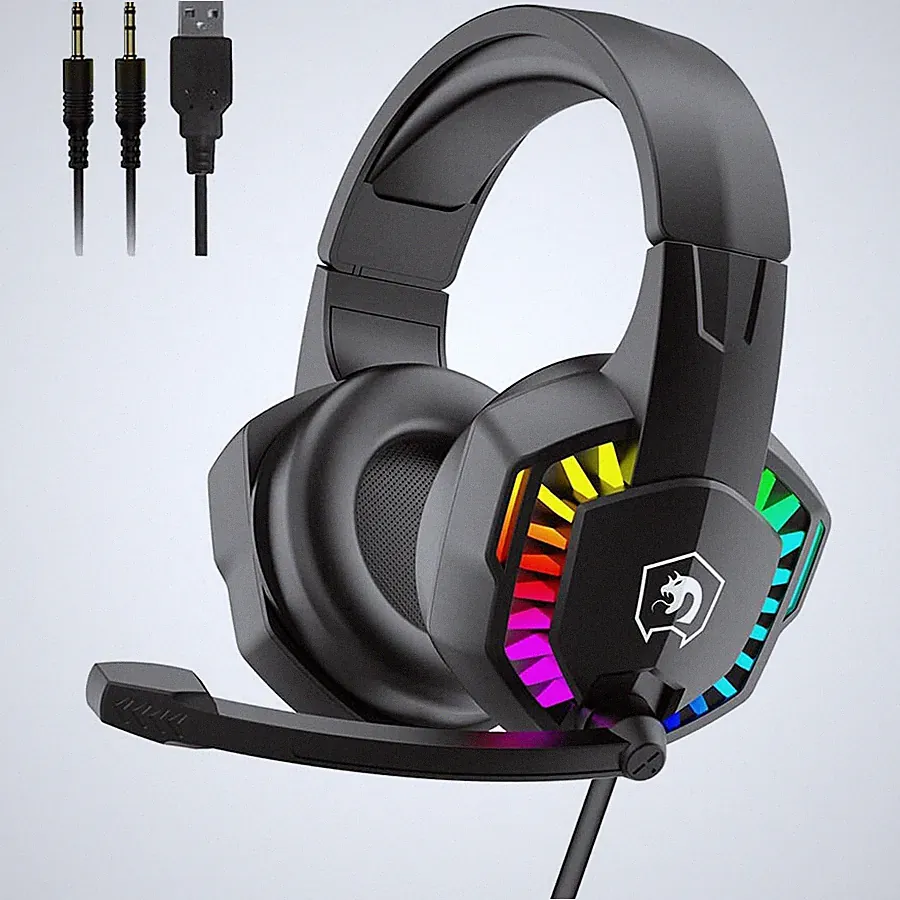 Kabelgebundenes Gaming Headset Kopfhörer mit Mikrofon LED für PC Laptop PS4