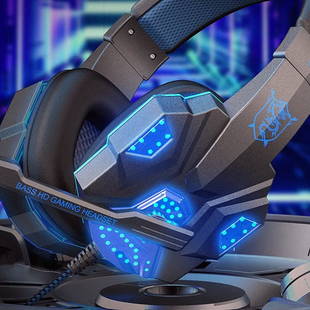 Kabelgebundenes Gaming-Headset leichtbauweise Over-Ear-Kopfhörer mit Mikrofon
