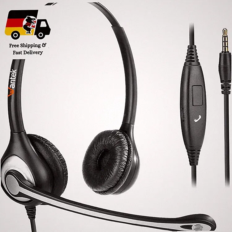 Kabelgebundenes Headset Tiefschwarz für PC – On-Ear Kopfhörer mit Mikrofon