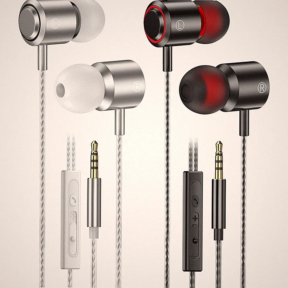 Kabelkopfhörer In Ear 2er Set Mikrofon Lautstärkeregler 3,5mm Stereo