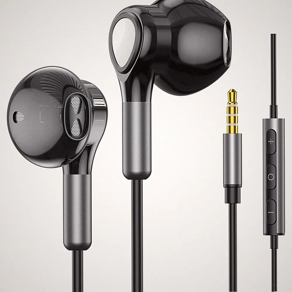 Kabelkopfhörer In Ear 3,5mm Mikrofon Lautstärkeregler Schwarz KabelKopfhörer