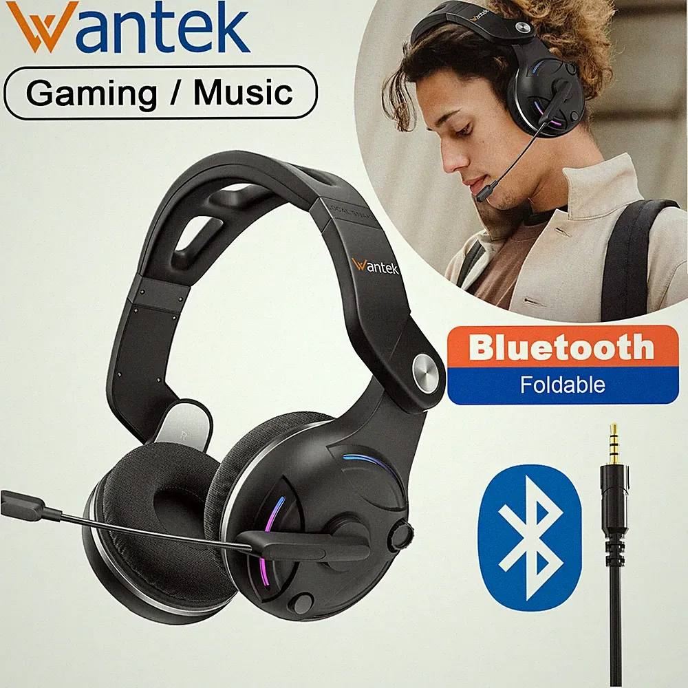 Kabello Kopfhörer mit mikrofon Bluetooth 3D Audio Faltbares Gaming Musik Headset