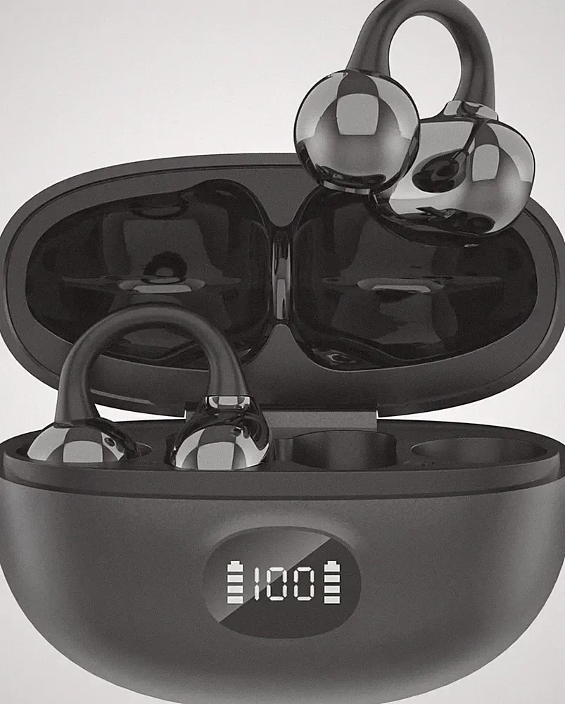 Kabellos Bluetooth Kopfhörer, Open-Ear-Kopfhörer, Ohrclip mit Beeindruckender K