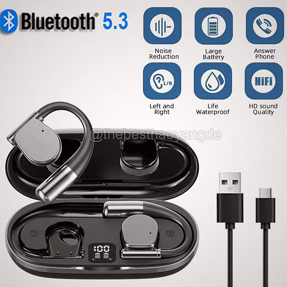 Kabellos Bluetooth Kopfhörer Stereo Wireless Headset Ohrhörer Mikrofon für Handy