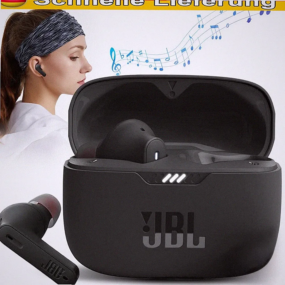 Kabellos In-Ear Kopfhörer Bluetooth 5.2 Sport Ohrbügel Headset Mikrofon Schwarz