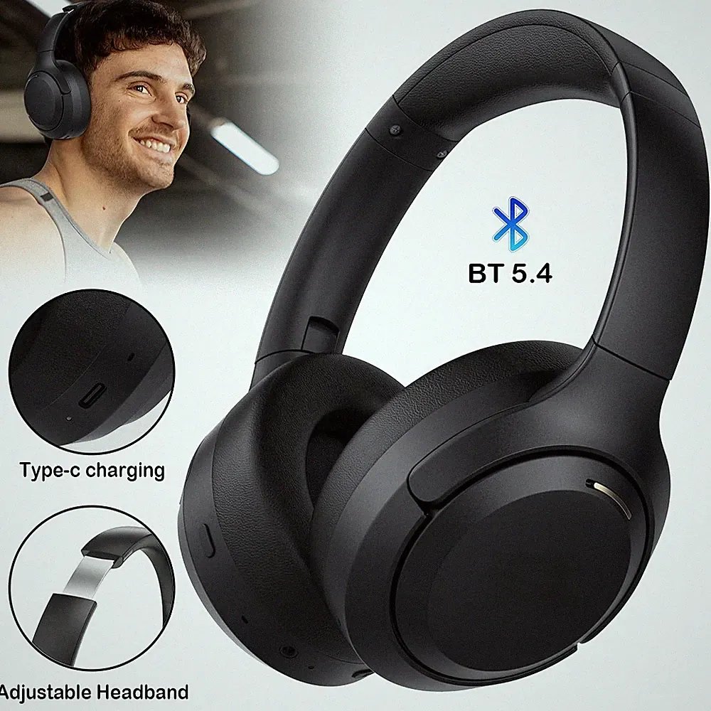 Kabellos Kopfhörer Over-Ear Bluetooth Headset mit Mikrofon Geräuschunterdrückung