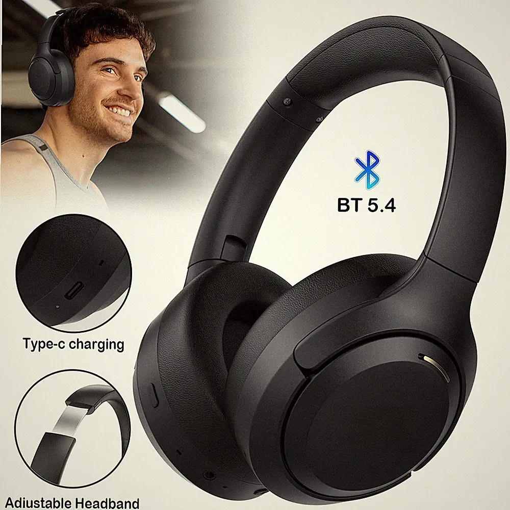 Kabellos Kopfhörer Over-Ear Bluetooth Headset mit Mikrofon Geräuschunterdrückung