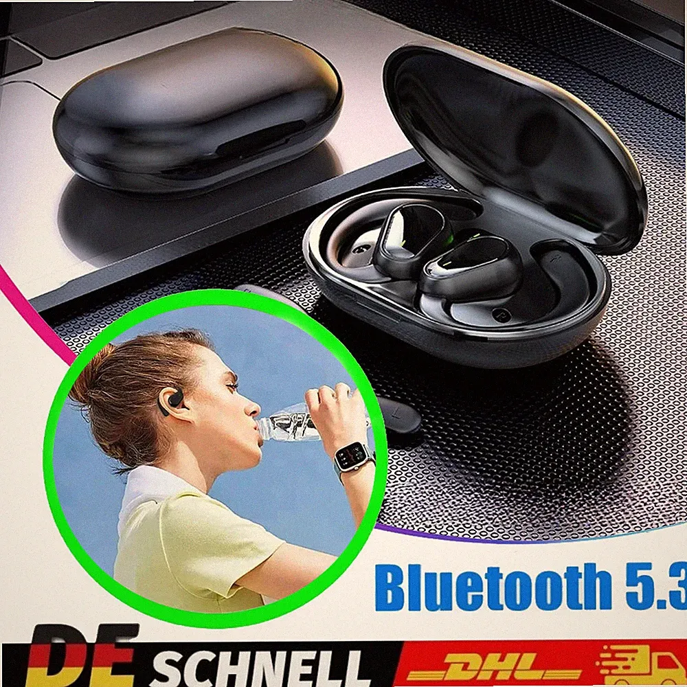 Kabellos Sport Bluetooth Kopfhörer, Open Ear Ohrhörer Bluetooth 5.3 Kopfhörer