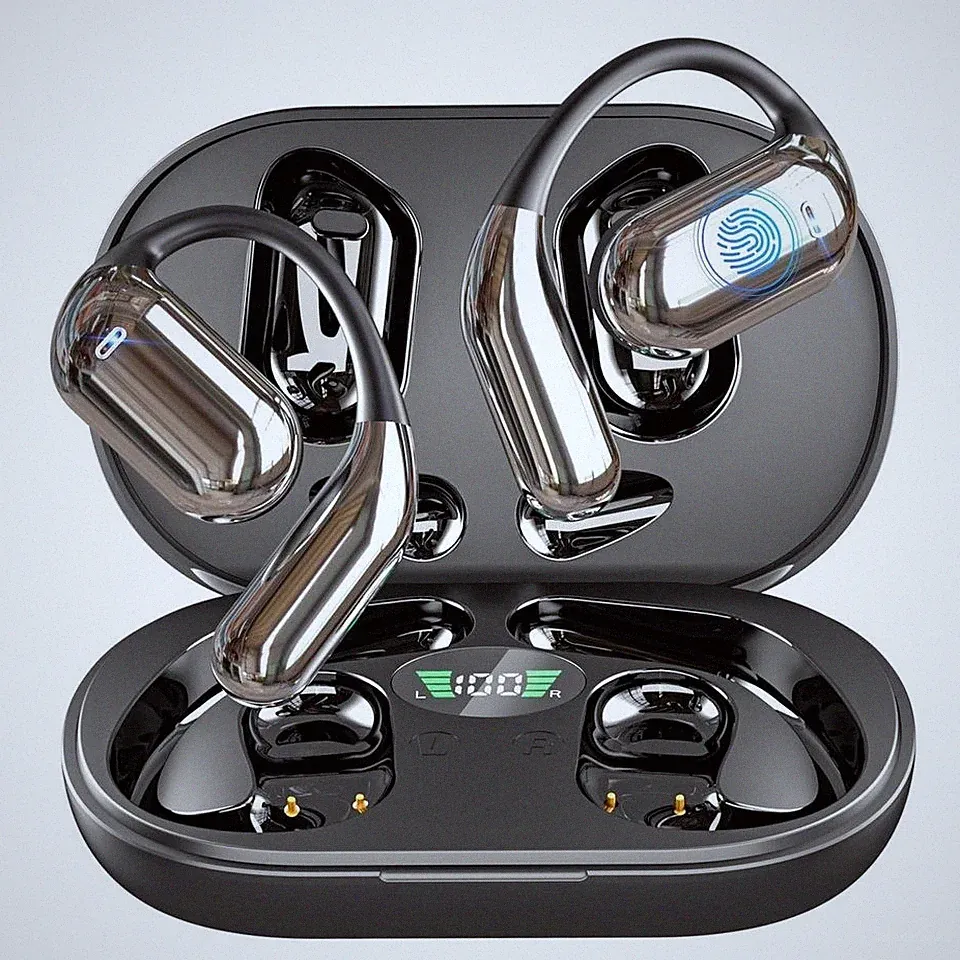 Kabellos Sportkopfhörer Open Ear Kopfhörer Bluetooth 5.3 Kopfhörer mit Mikrofon