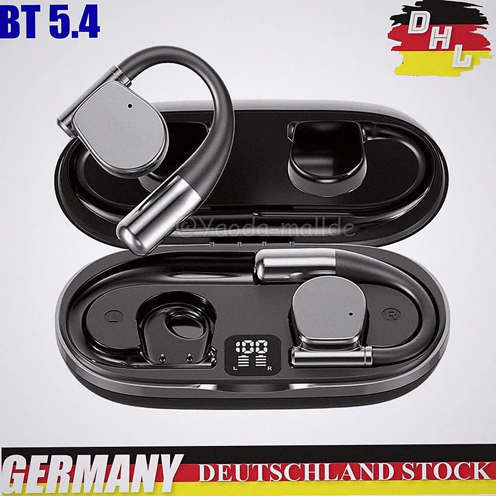 Kabellos Sportkopfhörer Open Ear Kopfhörer Bluetooth 5.4 Kopfhörer mit Mikrofon