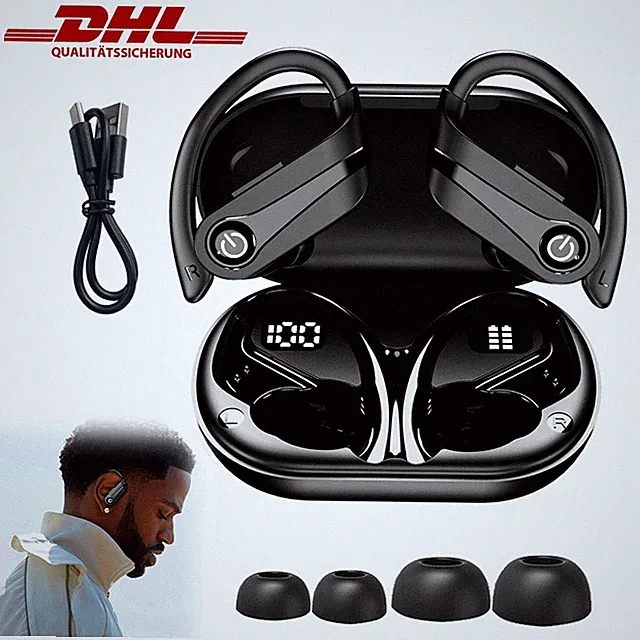 Kabellos Sportkopfhörer Open Ear Kopfhörer Bluetooth 6.1 Kopfhörer mit Mikrofon
