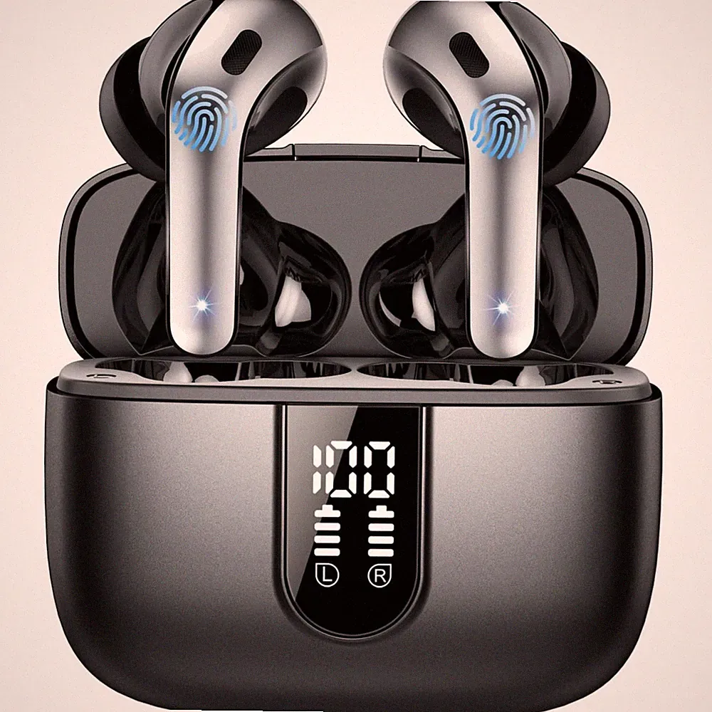 Kabellose Bluetooth 5.3 In Ear Kopfhörer mit 50H Spielzeit und Noise Cancelling