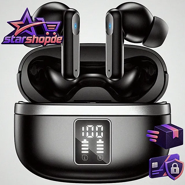 Kabellose Bluetooth 5.3 Kopfhörer In Ear 60 Std Noise Cancelling IP7 Wasserdicht