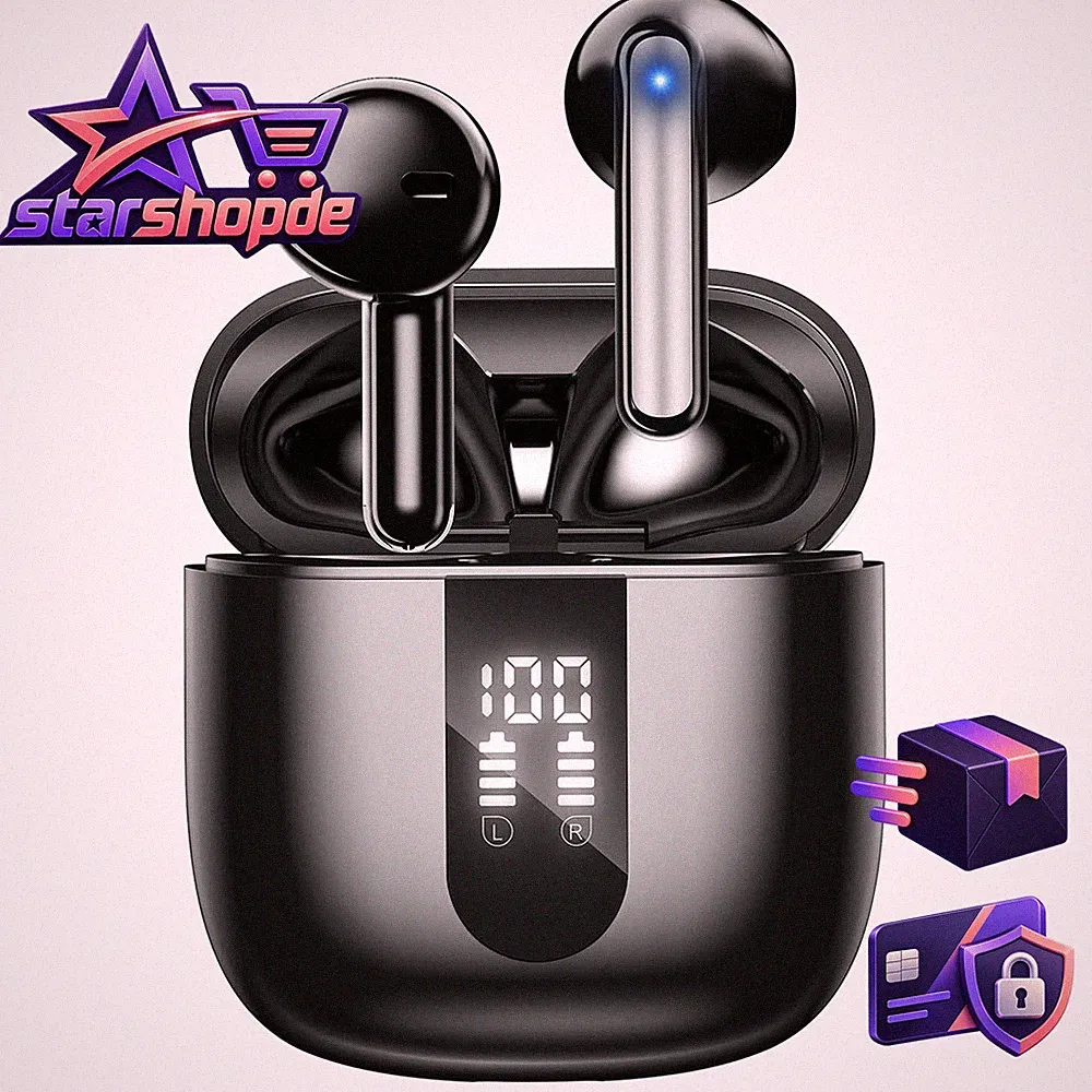 Kabellose Bluetooth Kopfhörer 5.4 In Ear 60 Std Noise Cancelling IP5 Wasserdicht