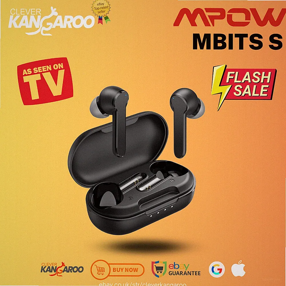 Kabellose Bluetooth Ohrhörer Schwarz True Noise Cancelling Touch Control Wasserdicht