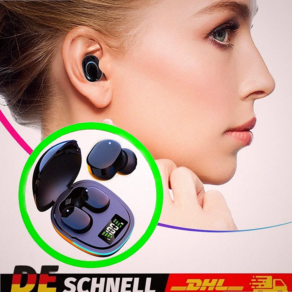 Kabellose In-Ear Kopfhörer Bluetooth 5.3 Ultraleichte Ohrhörer Gehörganghörer DE