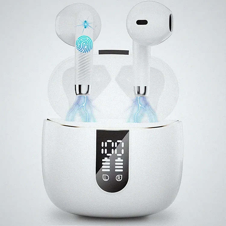 Kabellose In-Ear Kopfhörer mit 48H Spielzeit, Weiß, für Sport und Freizeit, IP7