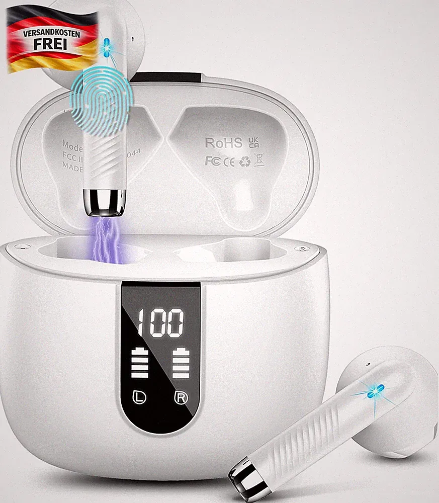 Kabellose In-Ear Kopfhörer mit Noise Cancelling 48H Akku wasserdicht