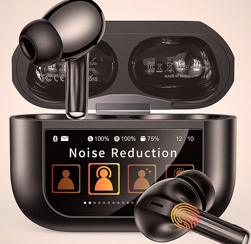 Kabellose In-Ear Kopfhörer mit Smart Touchscreen 48 Std Laufzeit ANC