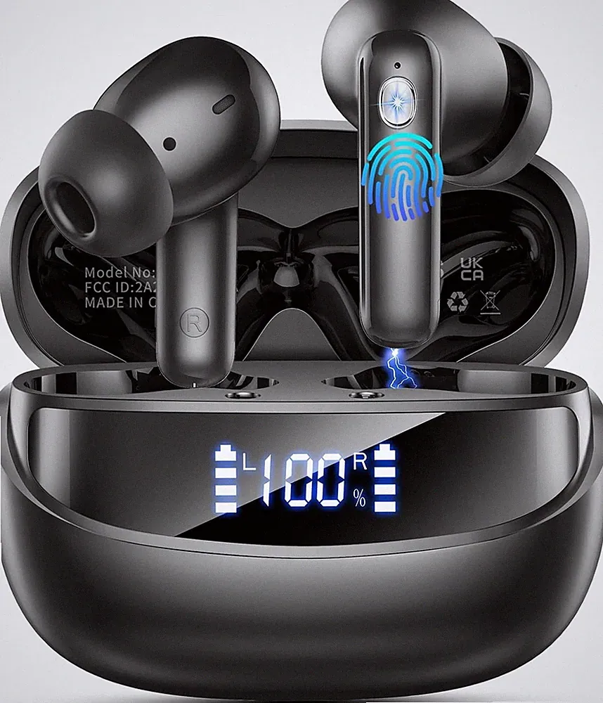 Kabellose Kopfhörer Bluetooth 54 mit 56 Std Spielzeit, In Ear mit ENC Mics, IP7