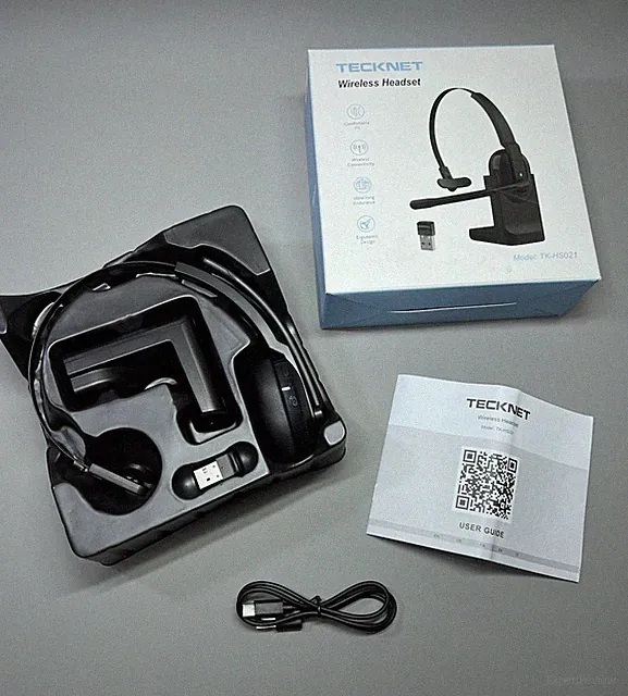 Kabellose Kopfhörer Bluetooth Headset Komfort 60H Sprechzeit Skype PC Büro