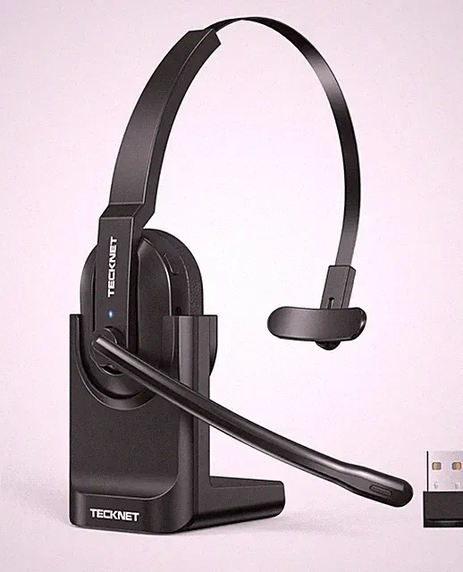 Kabellose Kopfhörer Bluetooth Headset Komfort 60H Sprechzeit Skype PC Büro