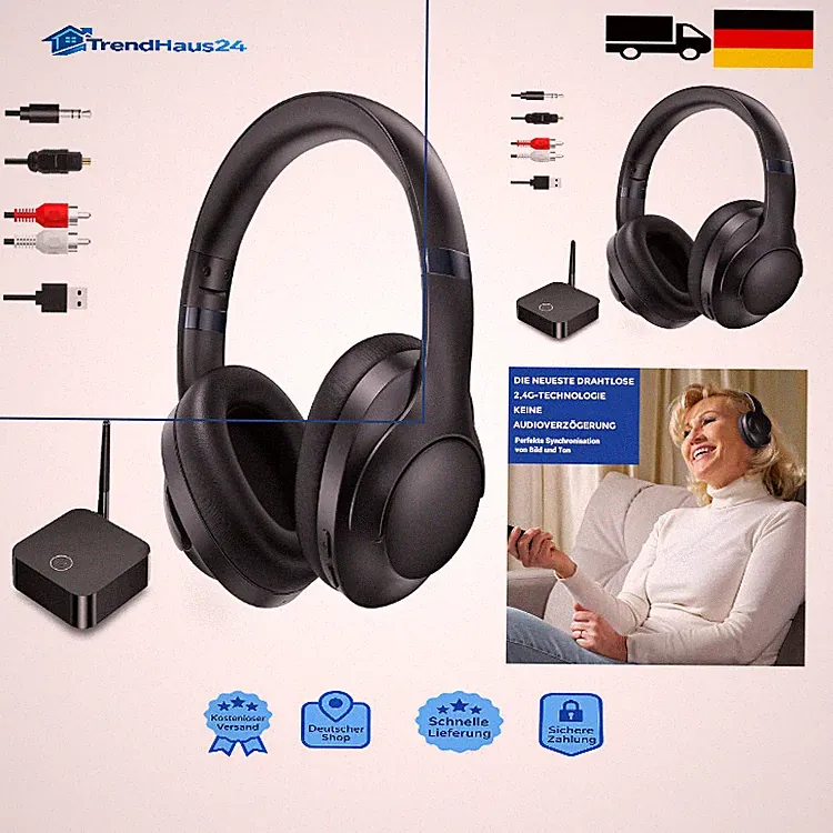 Kabellose Kopfhörer Fernseher Over-Ear 196ft Bluetooth 5
