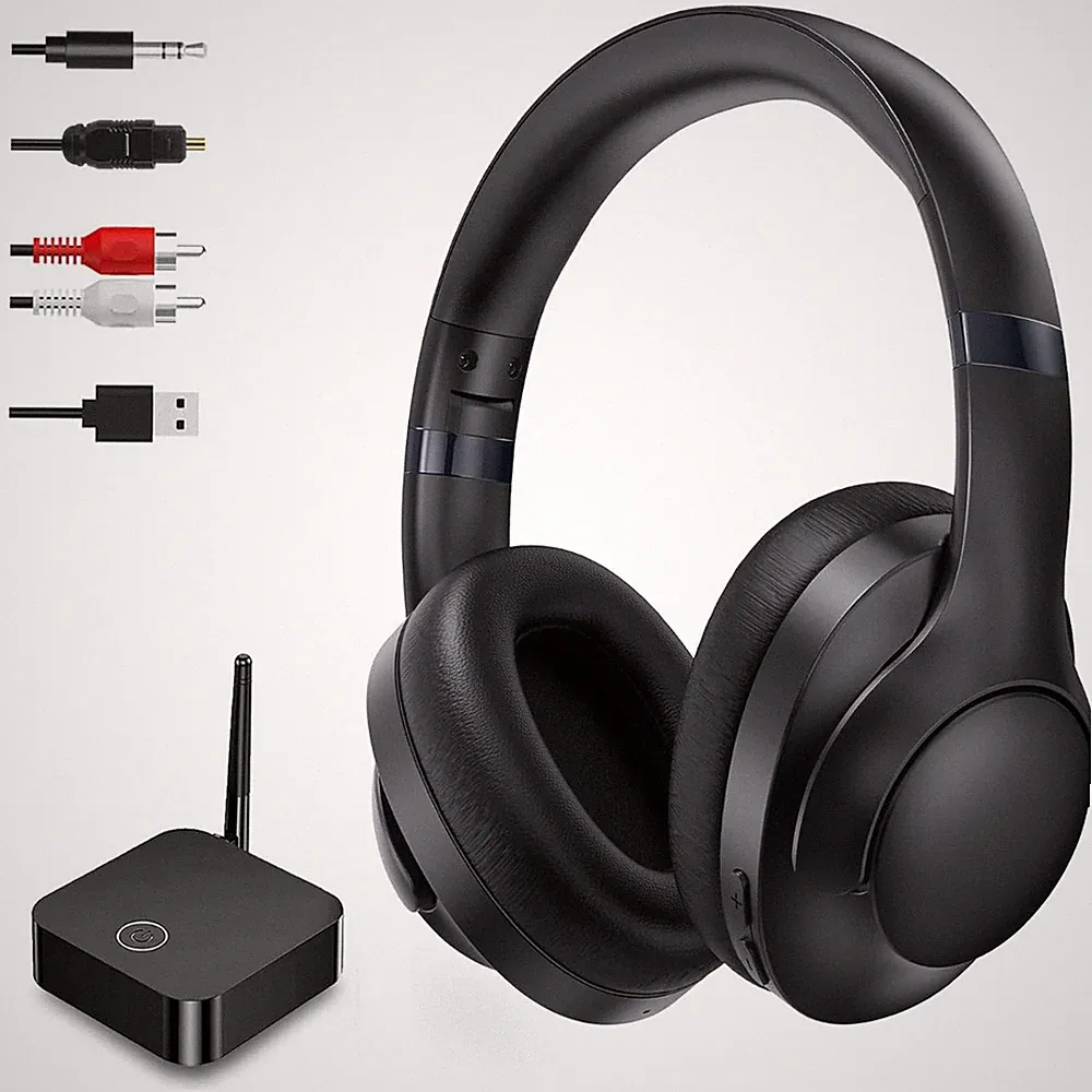 Kabellose Kopfhörer Fernseher Over-Ear 60m Reichweite Optical AUX RCA USB Hi-Fi