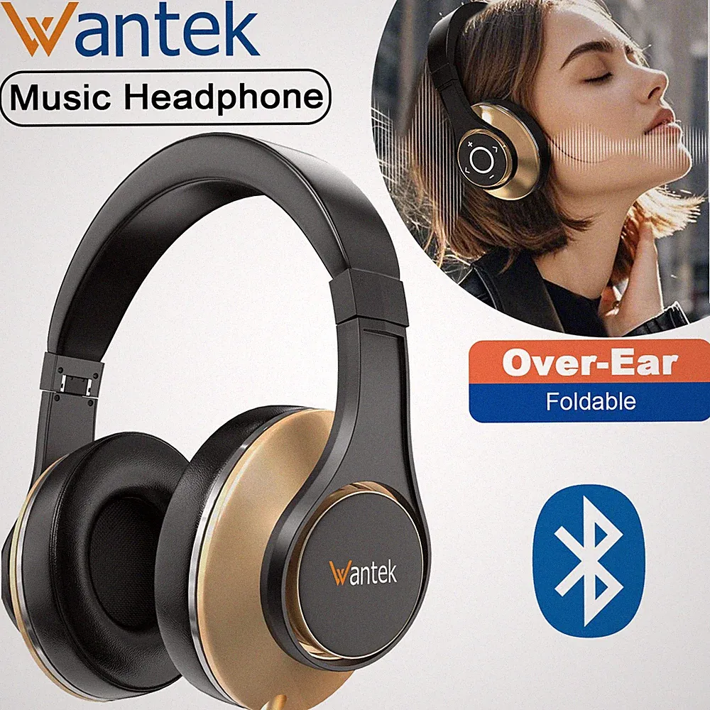 Kabellose Kopfhörer mit Kabel 3.5mm Faltbar 3D Stereo Sound Bluetooth Headphone